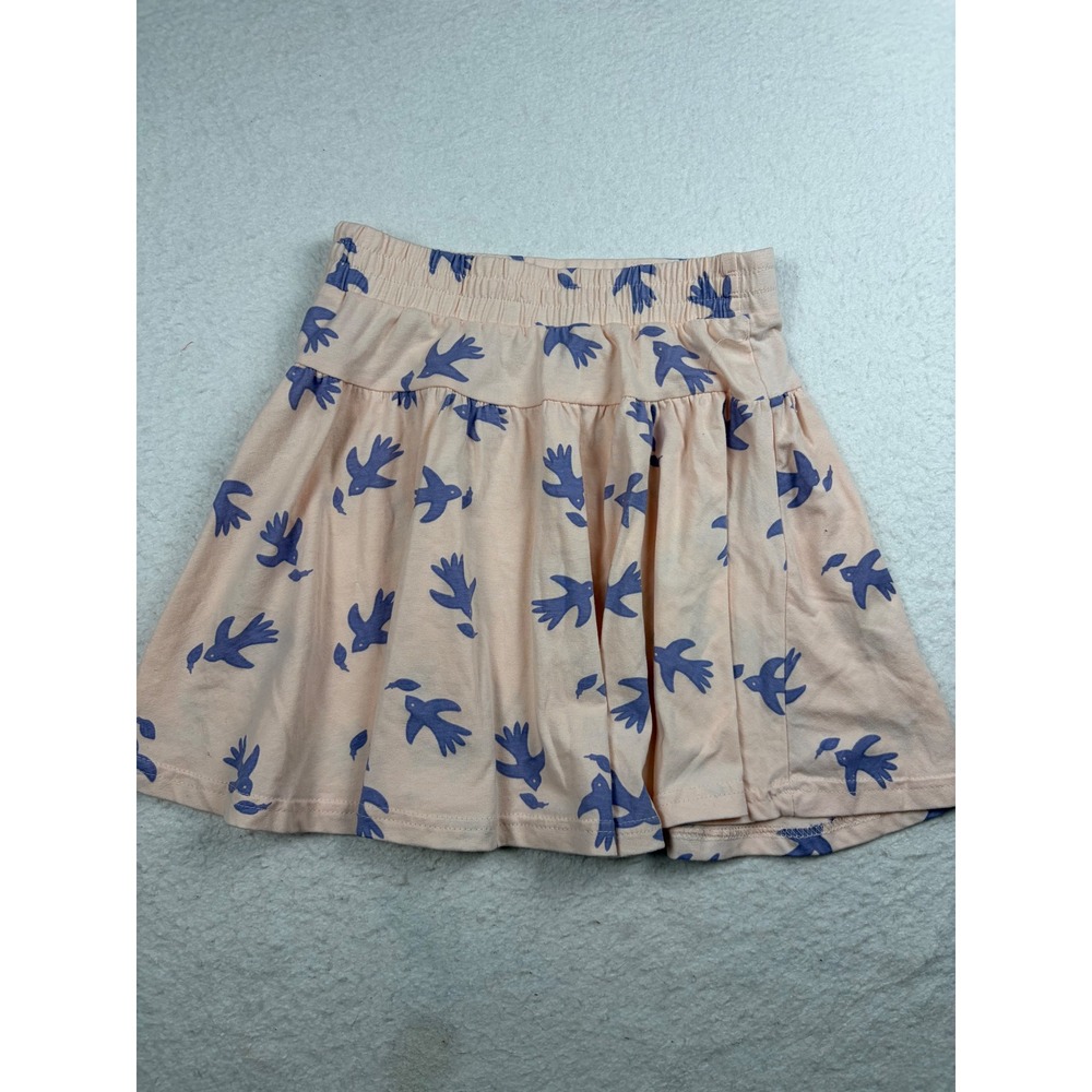 Dot Australia Kids Peach Bird Print Tiered Jersey Skirt Size 7 DFW24-9083C NWT